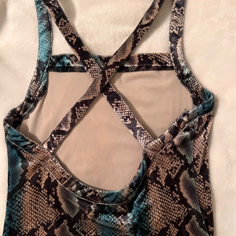COPY - Snakeskin velvet bodysuit. Size small